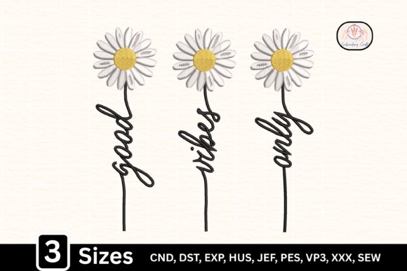 Daisy Floral Quote Good Vibes Only