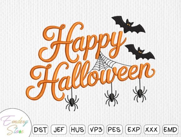 Happy Halloween Embroidery Design