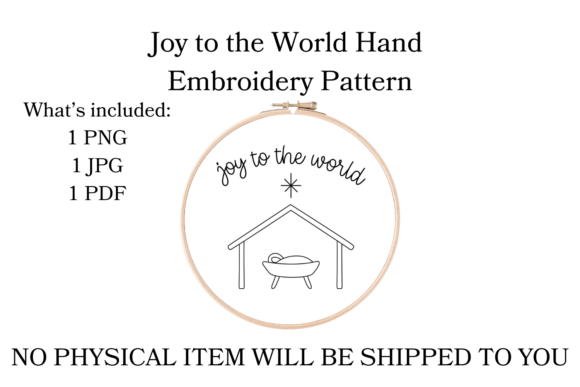 Joy to the World Hand Embroidery Pattern
