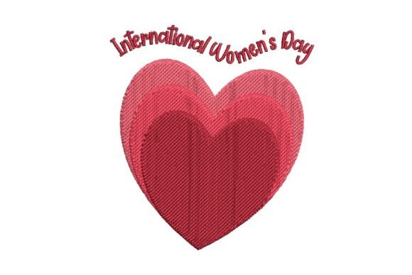 Layered Hearts International Women's Day Embroidery Design