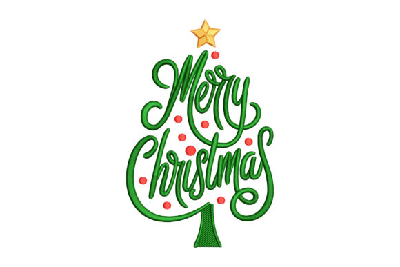 Merry Tree Embroidery Design