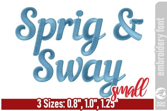 Sprig Sway Script Embroidery Font - S